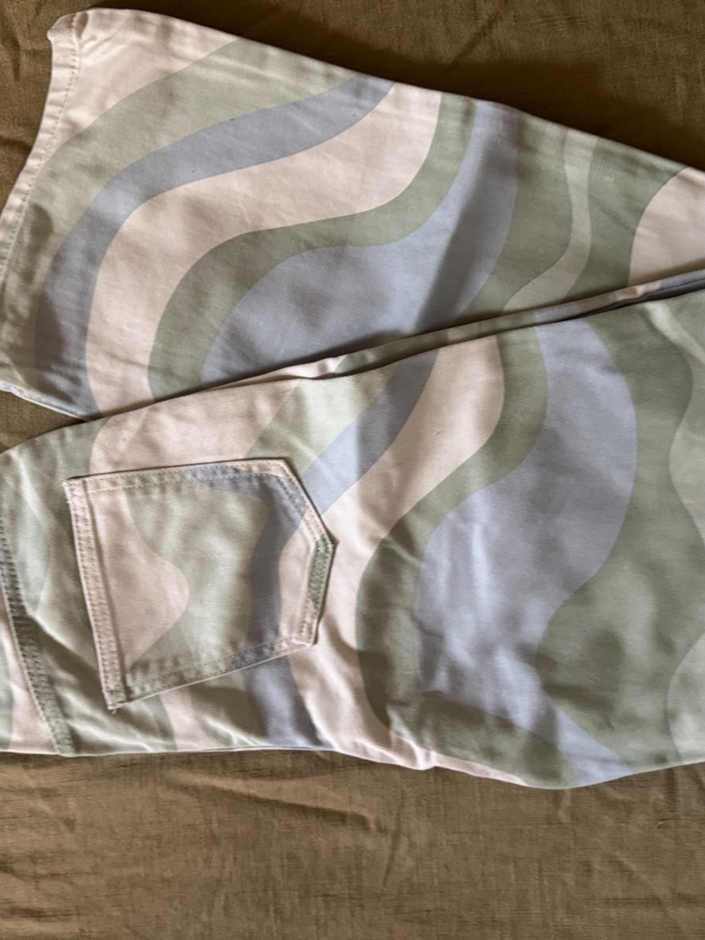 80's Style MaximalismGlassons Light Sage Green Denim Jeans